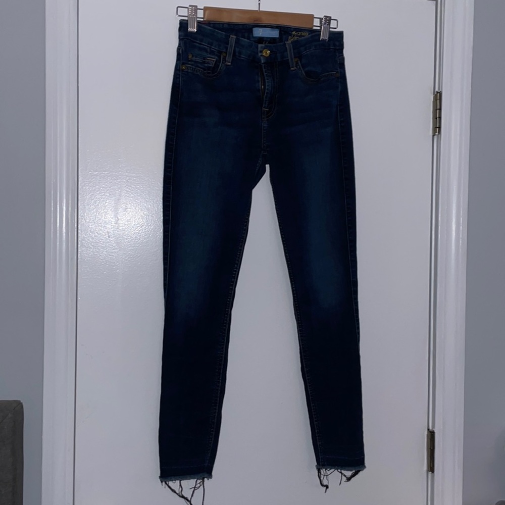 7 for all mankind, skinny jeans, dark wash, size 26